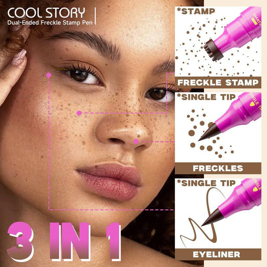 🎉Last Day 50% OFF🔥3-in-1 Waterproof Freckle Stamp Pen & Fine-Tip Liner