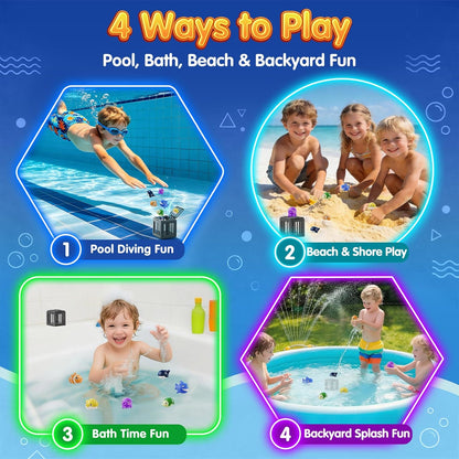 🔥💓Last Day 50% OFF✨ Ocean Animal Pool DivingToy Set - Toss, Dive, Press &Rescue