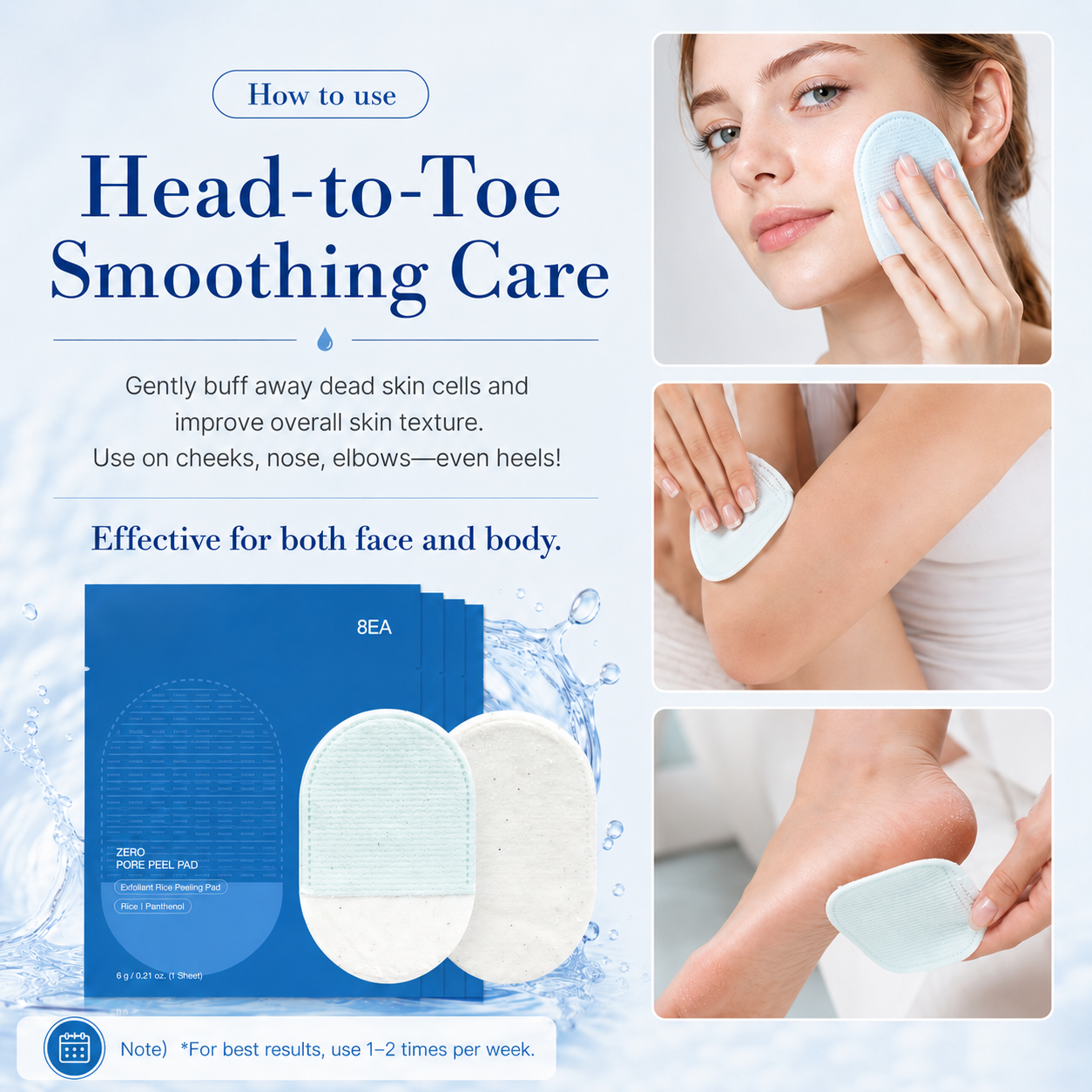 Dlibryla® Body Exfoliating Scrub Pads For Bumpy Flaky Skin 8 Pack