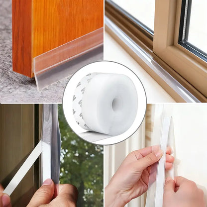 Dlibryla® 16.4Ft Door Weather Stripping | Adhesive Draft Stopper Seal Strip for Doors, Windows & Shower Doors