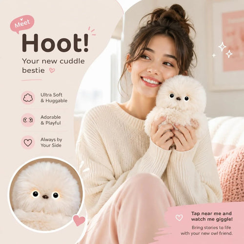 👀Dlibryla® Cute AI shy Emotional companionship robot doll bag charm plush toy👜-It can sing, turn its head, and learn to speak🤖