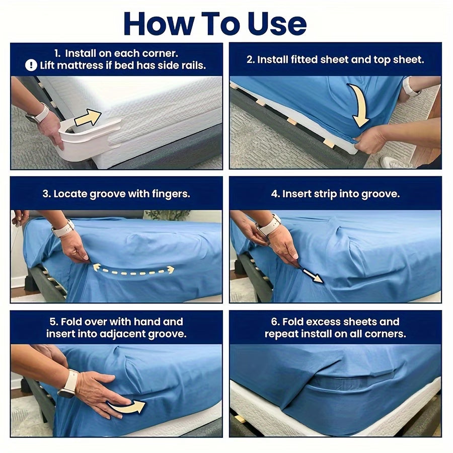 Dlibryla®🛏️ Adjustable Bed Sheet Grippers – 4-Piece Set