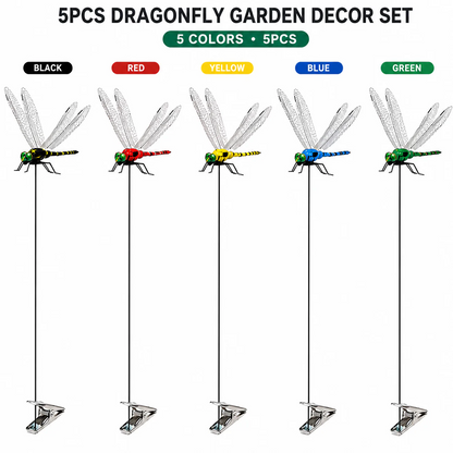 🔥💕LAST DAY 50% OFF ✨Ivosoma® Outdoor Fake Dragonfly Rod Clip, Garden Metal Dragonfly Clip