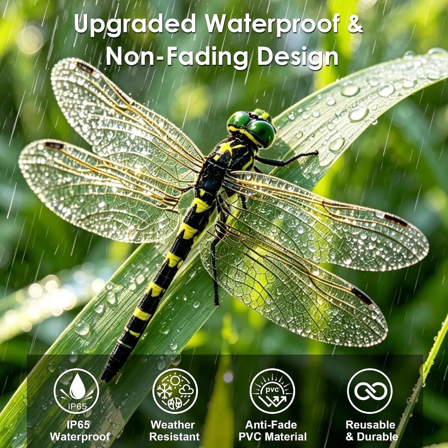 🔥💕LAST DAY 50% OFF ✨Ivosoma® Outdoor Fake Dragonfly Rod Clip, Garden Metal Dragonfly Clip