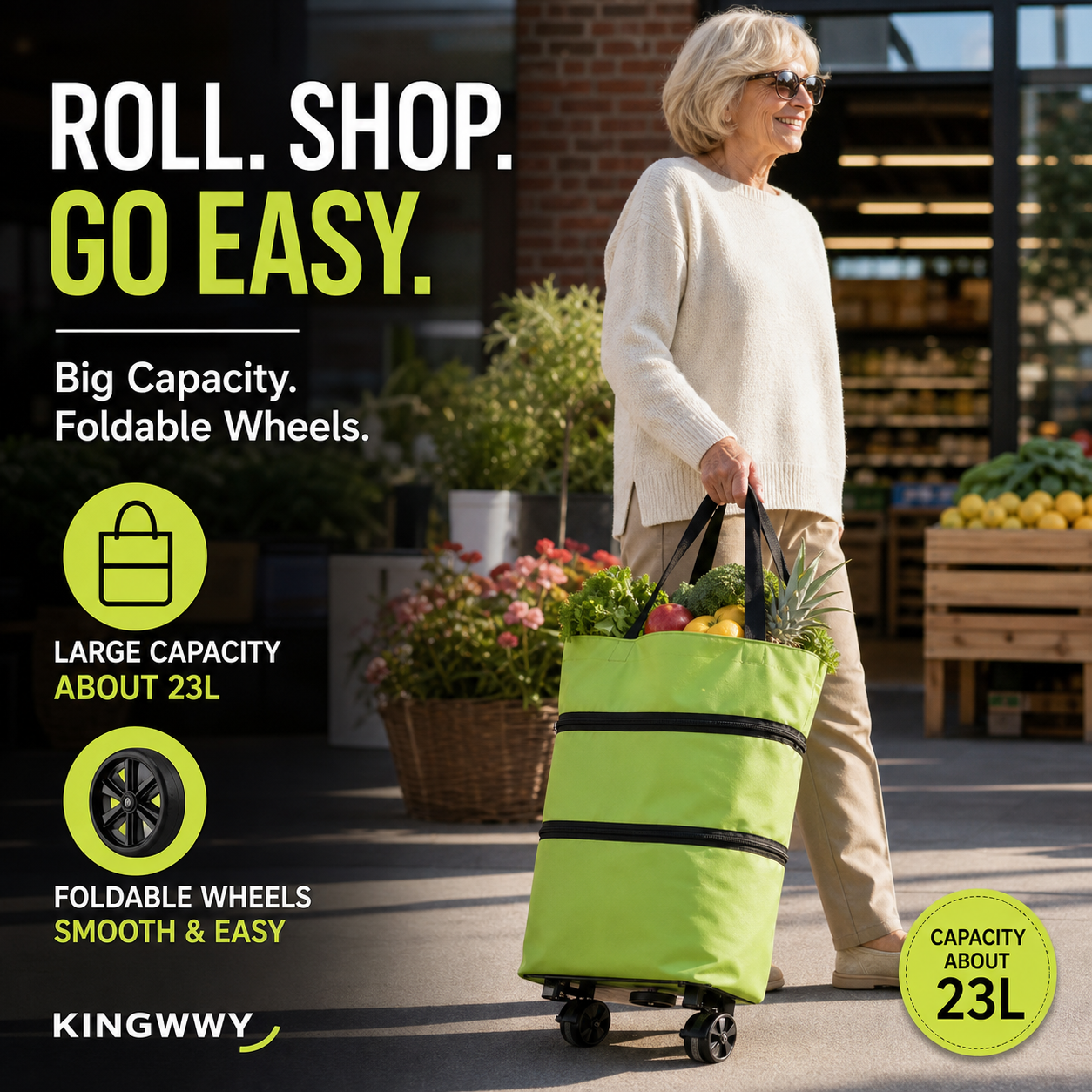 ❤Last Day 50% OFF🛒Dlibryla® Foldable 2-in-1 Rolling Shopping Bag