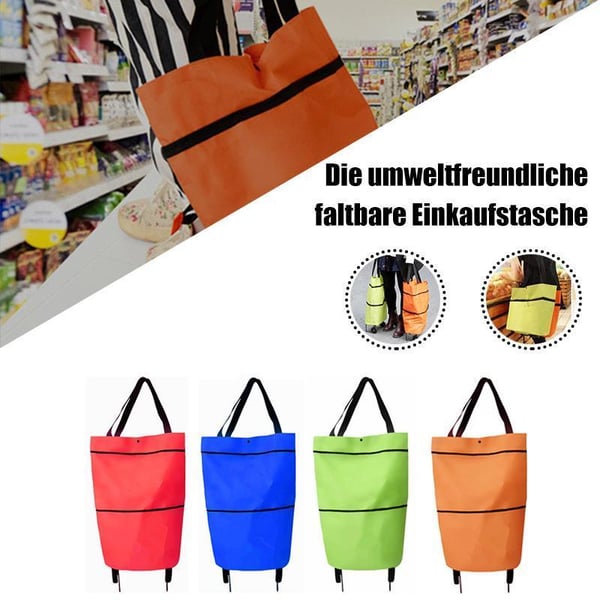 ❤Last Day 50% OFF🛒Dlibryla® Foldable 2-in-1 Rolling Shopping Bag