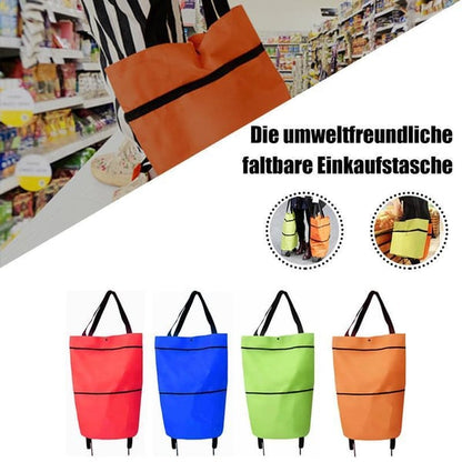 ❤Last Day 50% OFF🛒Dlibryla® Foldable 2-in-1 Rolling Shopping Bag