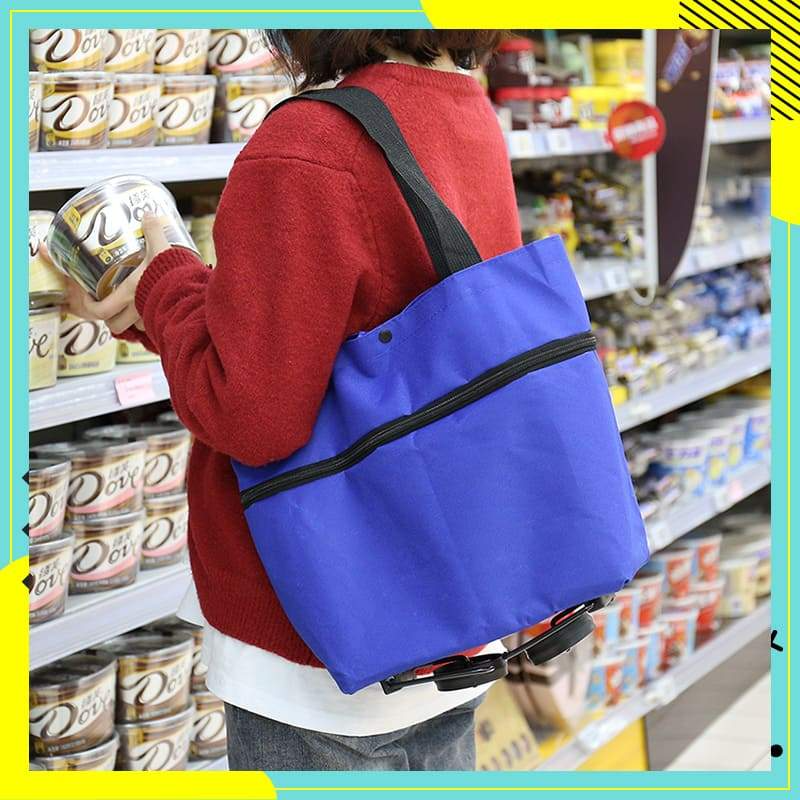 ❤Last Day 50% OFF🛒Dlibryla® Foldable 2-in-1 Rolling Shopping Bag